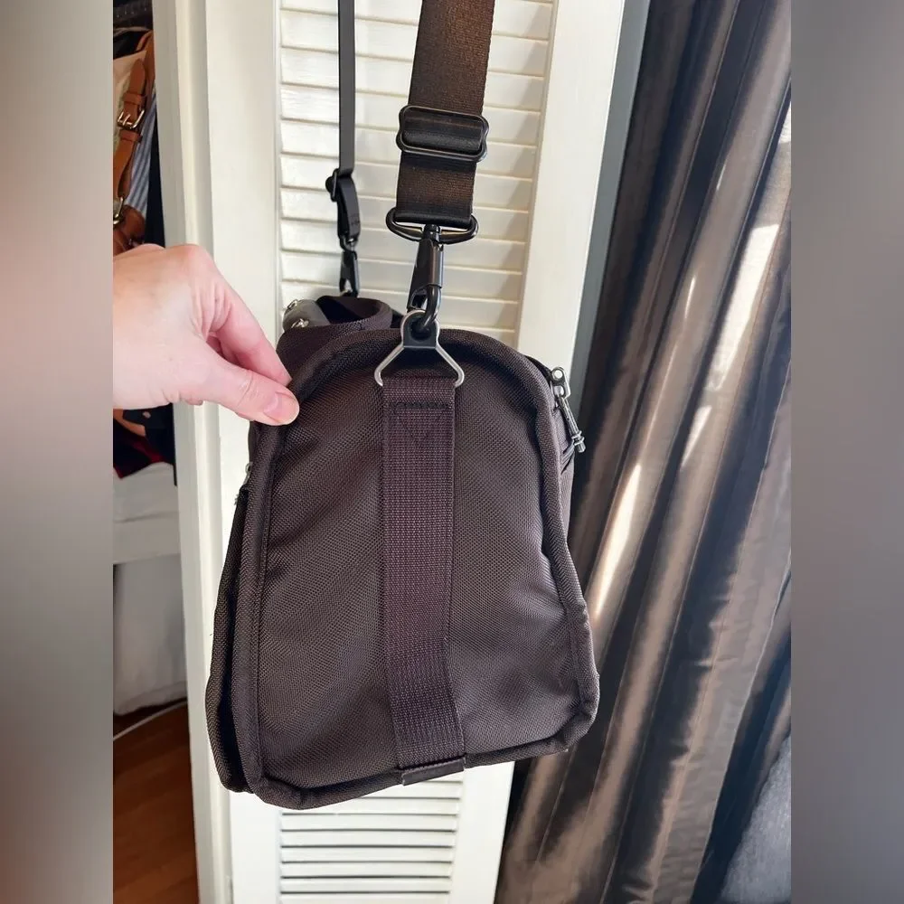 TUMI Dark Brown Ballistic Alpha Sport Carry On Duffel Bag